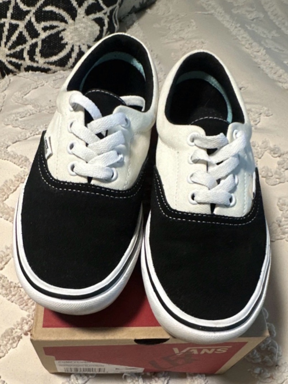 Vans Comfy Cush Era Classic Two-Tone Black and White Lace-Up Sneakers